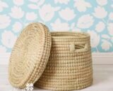 Natural Grass Lid Basket