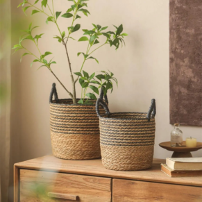 Plant Basket - Decorative Basket with Handle 3 Pcs Set