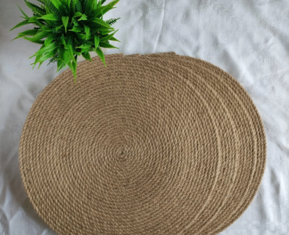 Round Spiral Jute Table Mat Natural Set 4 Pcs